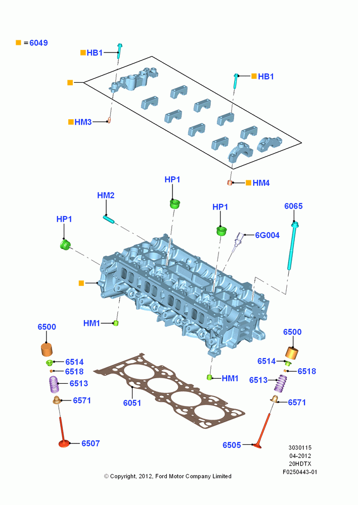 15C - Cylinder Head, 2.0L EcoBoost (240PS) - MI4; 09/APR/2012-21/MAR/2016