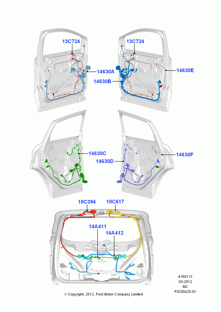 13A - Wiring - Body Closures; 09/APR/2012-21/MAR/2016