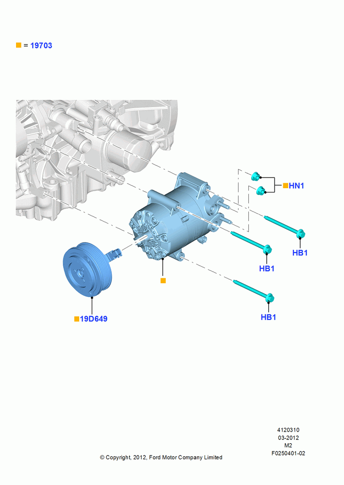 10A - Air Conditioning Condensr/Compressr, 1.6L EcoBoost SCTi 160/182PS-Sigma, Compressor Assy; 09/APR/2012-21/MAR/2016