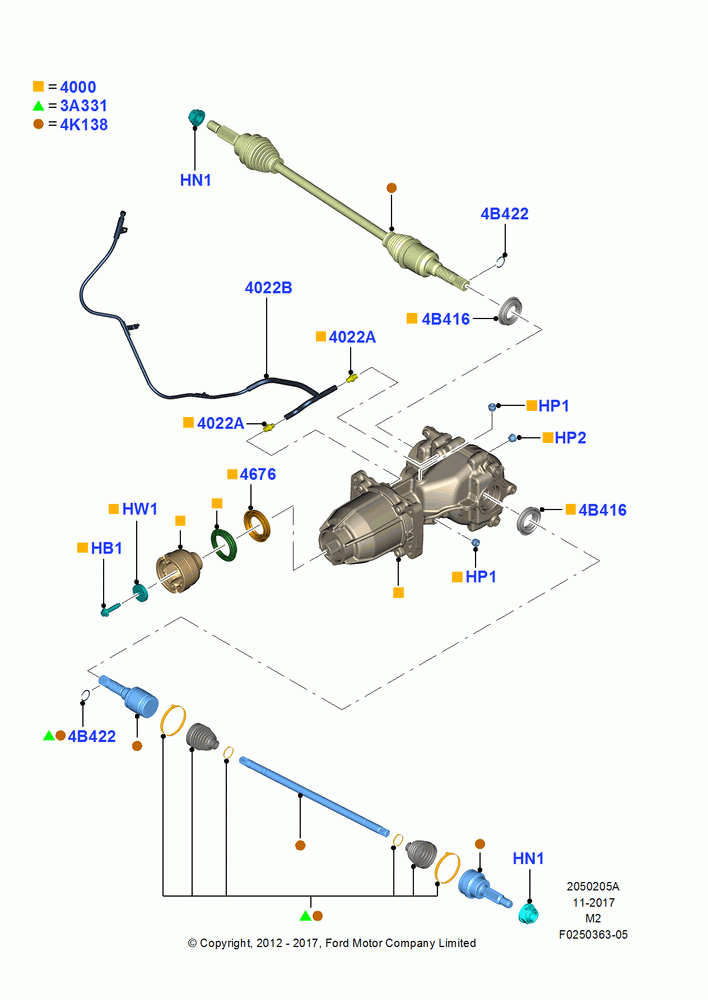05A - Rear Axle, 4WD, Rear Drive Unit; 09/APR/2012-13/AUG/2019
