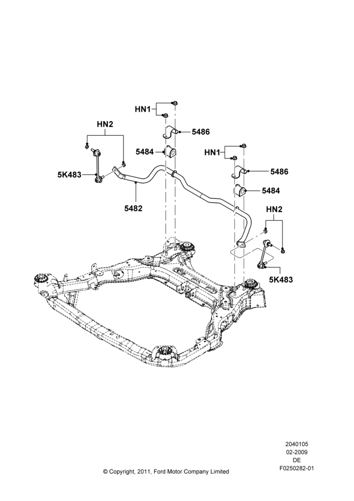 05D - Front Susp.Arms/Stabilizer/X-Member, Stabilizer; 04/FEB/2009-29/JUL/2012