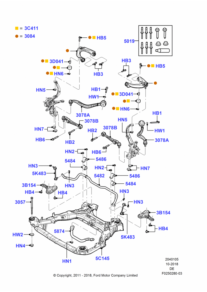 05B - Front Susp.Arms/Stabilizer/X-Member; 30/AUG/2006-04/FEB/2009