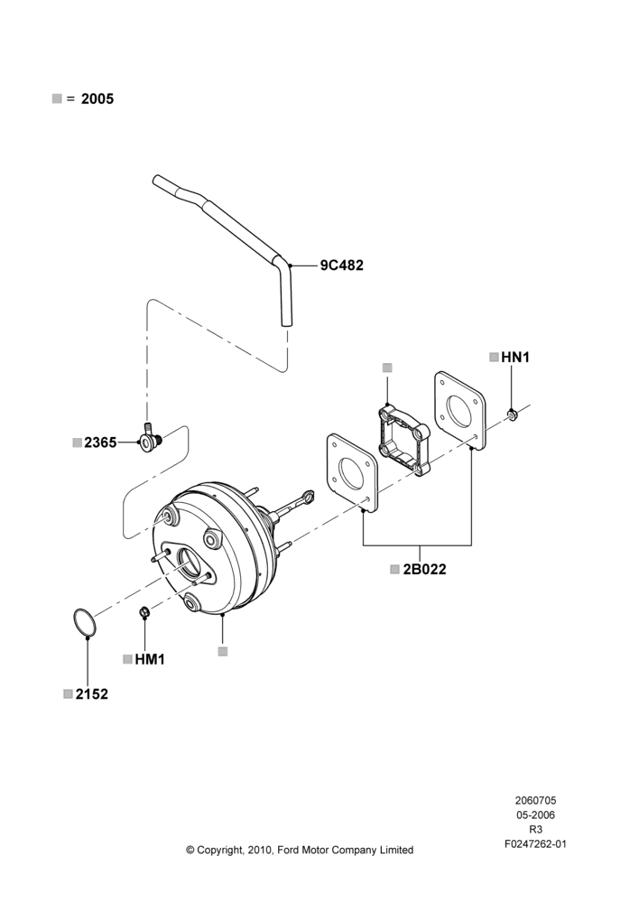 05D - Brake Booster, 4.0L V6 12V SOHC EFI; 01/MAY/2006-16/DEC/2011