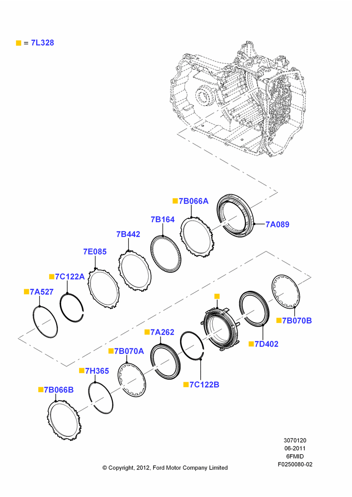 20C - Reverse Clutch and Components, 6 Speed Auto Trans 6F Mid-Range; 06/JUN/2011-29/JUL/2012