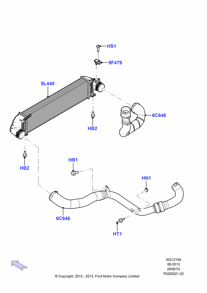 10A - Intercooler/Air Ducts and Hoses, 2.0L EcoBoost (240PS); 30/JUL/2012-04/MAY/2018