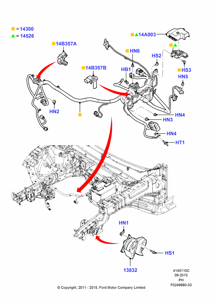 10C - Battery Cables and Horn, 3.5L Cyclone V6 Petrol TIVCT; 06/FEB/2012-01/MAR/2019