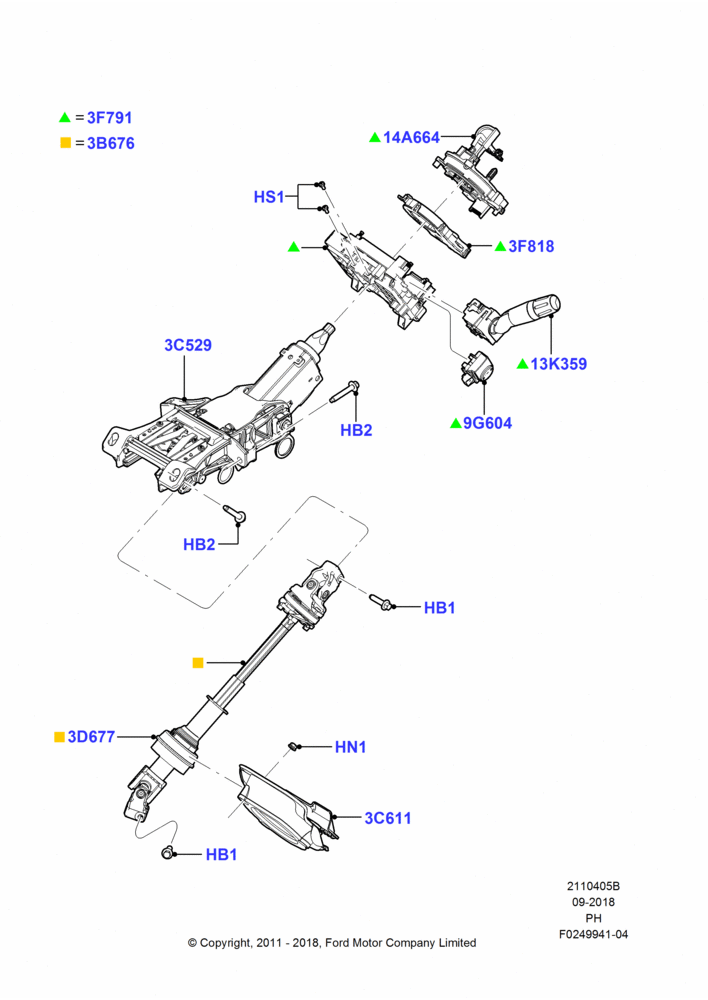 05B - Steering Column, With Manual Tilt/Slide Stg Column; 06/FEB/2012-01/MAR/2019
