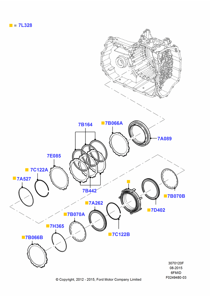 20F - Reverse Clutch and Components, 6 Speed Auto Trans 6F Mid-Range; 18/JUL/2011-29/APR/2012