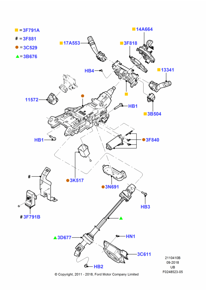 10B - Steering Column And Gear Shift, Power Tilt/Telescopic Strg Column; 09/JAN/2012-04/MAY/2015
