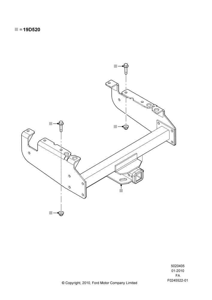 05XF - Tow Bar, Narrow Frame (Chassis Cab), Accessory; 22/FEB/2010-05/JUL/2016