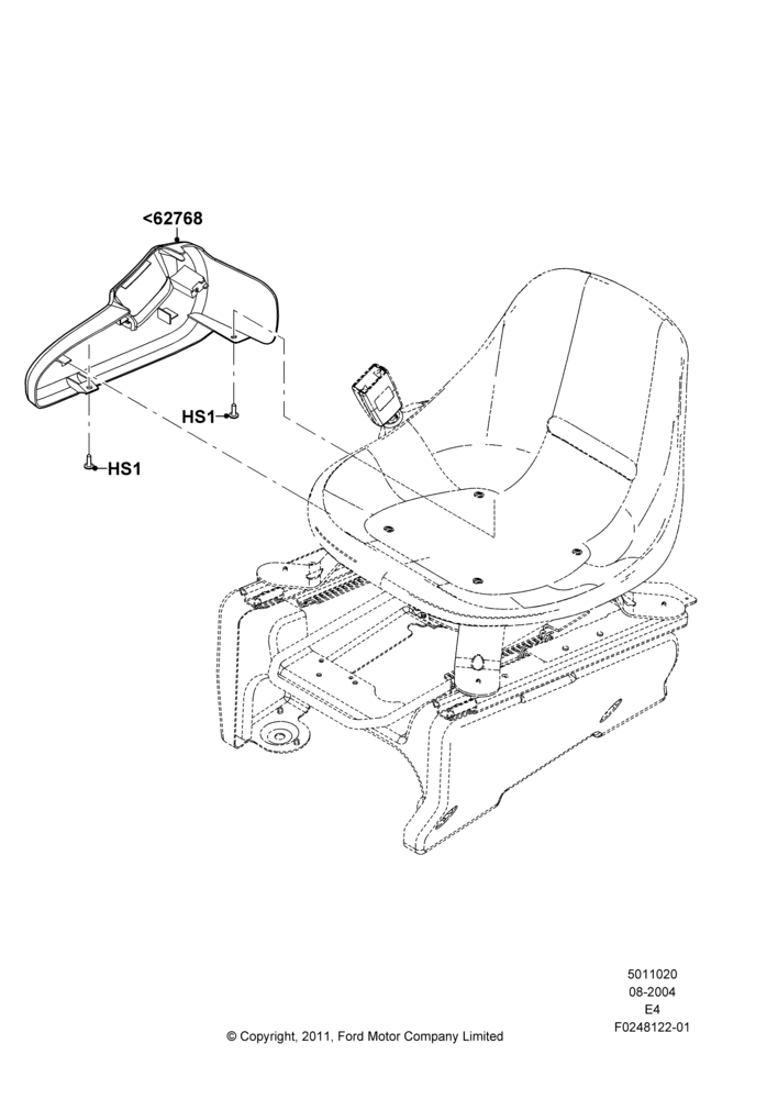 20C - Front Seat Pads/Valances & Heating, Less Front Seats, With Driver 2 Way Mnl.Seat Adjuster; 02/AUG/2004