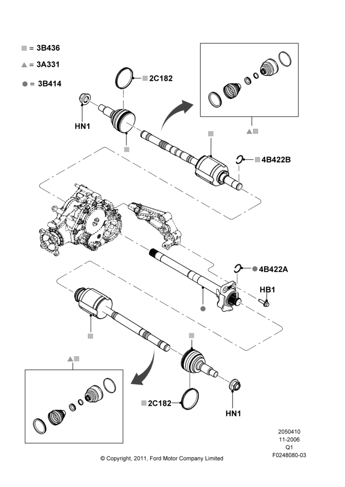 10E - Drive Shaft - Front Axle Drive, LHD 4WD (FTD); 06/NOV/2006-08/AUG/2011
