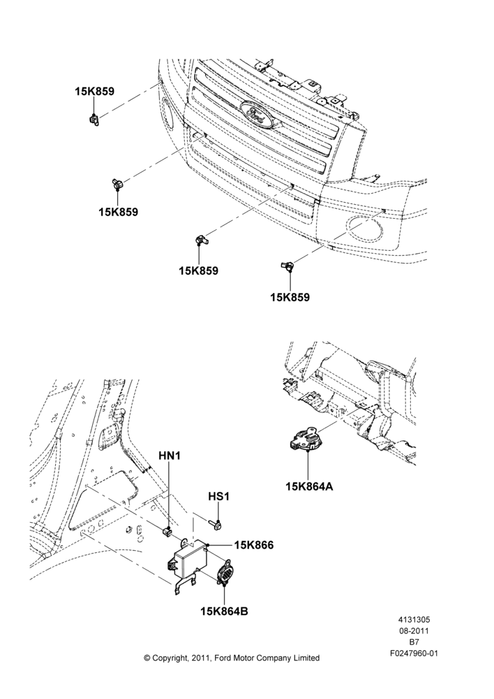05E - Parking Distance Control, With Front Parking Aid; 22/AUG/2011-11/AUG/2014