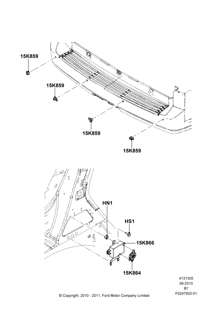 05D - Parking Distance Control, With Reverse Proximity Sensor; 16/AUG/2010-11/AUG/2014