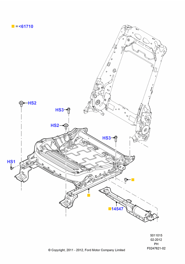 15J - Front Seat Base, With Pass 8 Way Power Seat Adjuster; 06/FEB/2012-01/MAR/2019