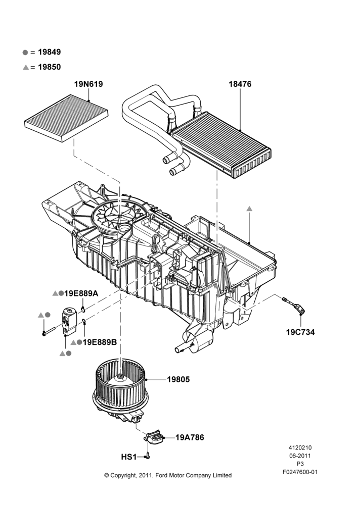 10D - Heater/Air Cond.Internal Components; 13/JUN/2011
