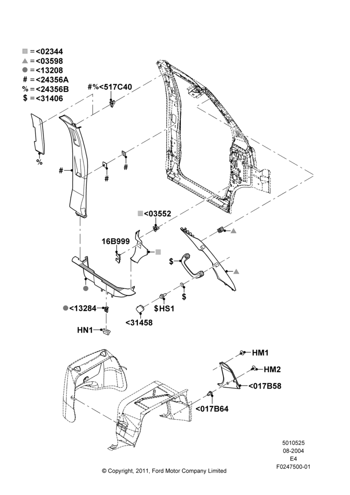 25A - Side Trim, Base, Base Version Level 2, Cutaway, Stripped Chassis, LH Side Only; 02/AUG/2004