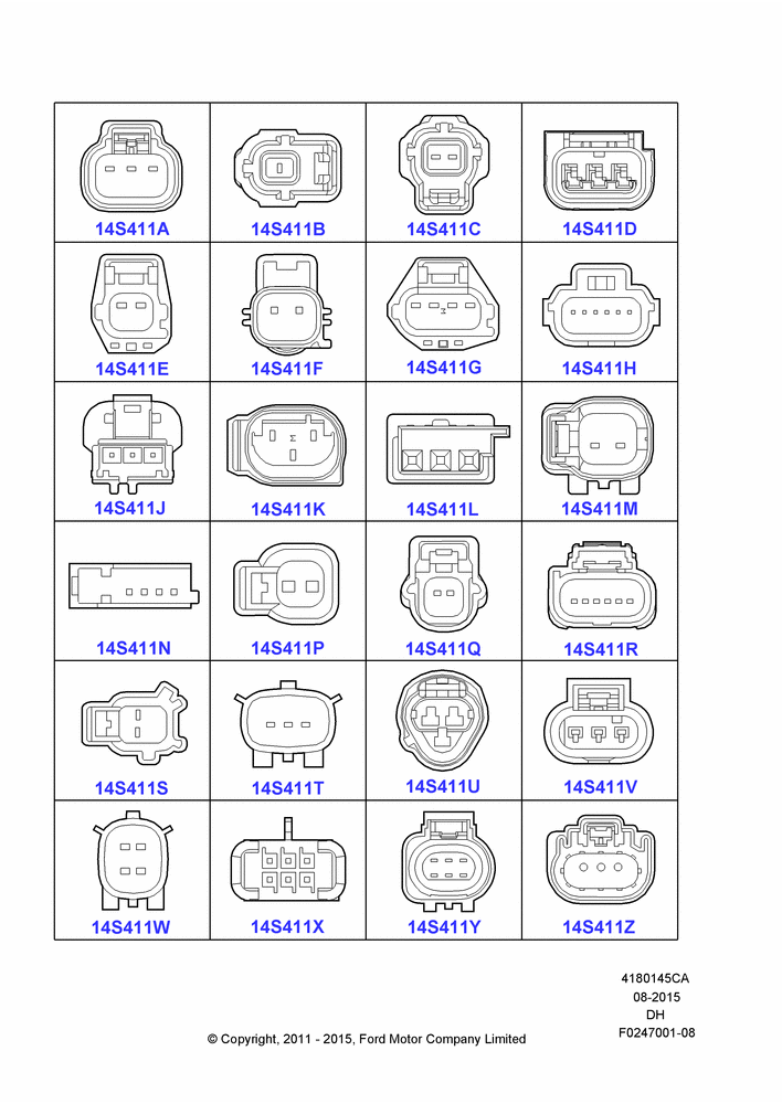 45CA - Pigtail Wiring Kits, Page A, Sensors; 31/JAN/2011-04/MAY/2018