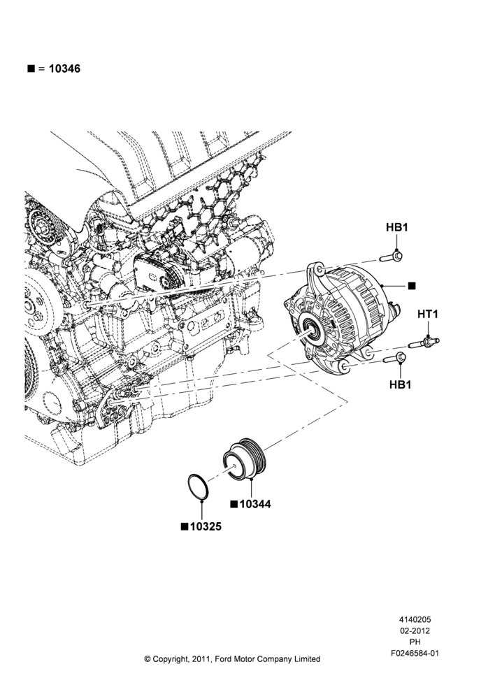 05D - Alternator and Mountings, 2.0L EcoBoost (240PS), HEAVY DUTY PLUS ALTERNATOR, Alternator - 175A; 16/APR/2012-01/MAR/2019