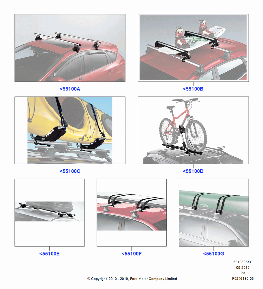 06XC - Accessory Roof Rack Mounting Kits, Less Sun Roof, Cross Bar, Ski Racks, Bike Racks, Wheel Holder, Kayak And Canoe Carrier; 02/MAY/2008