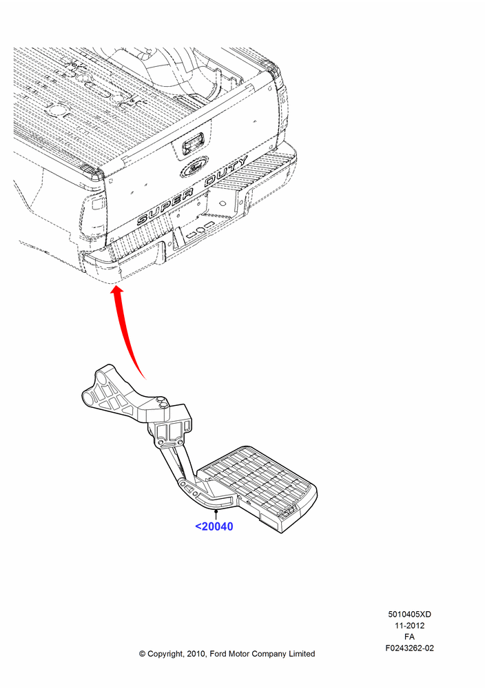 05XD - Pick Up Box/Tailgate and Tonneau, Rear Corner Step, Accessory; 22/FEB/2010-05/JUL/2016