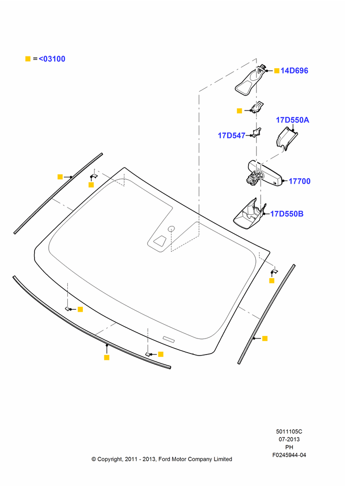 05C - Windshield/Inside Rear View Mirror, Rain Sensitive Windshield Wipers; 06/FEB/2012-01/MAR/2019