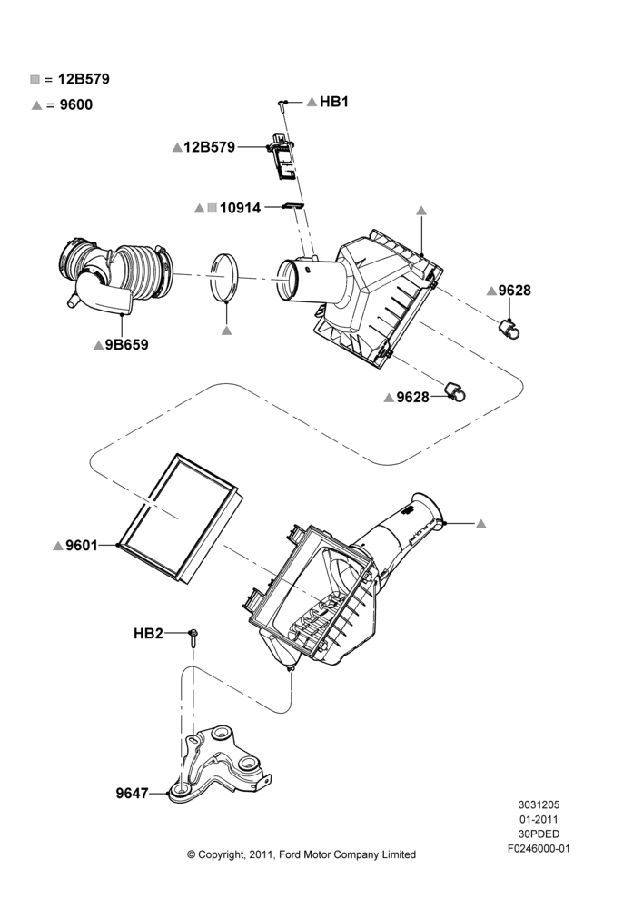 05H - Air Cleaner, 3.0L 4V OHC V6 Duratec 230HP; 06/JAN/2011-29/JUL/2012