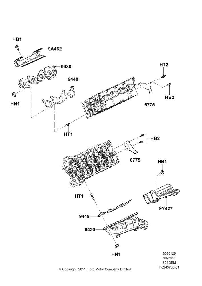 Exhaust Manifold, MOD 5.0L-4V DOHC SEFI NA