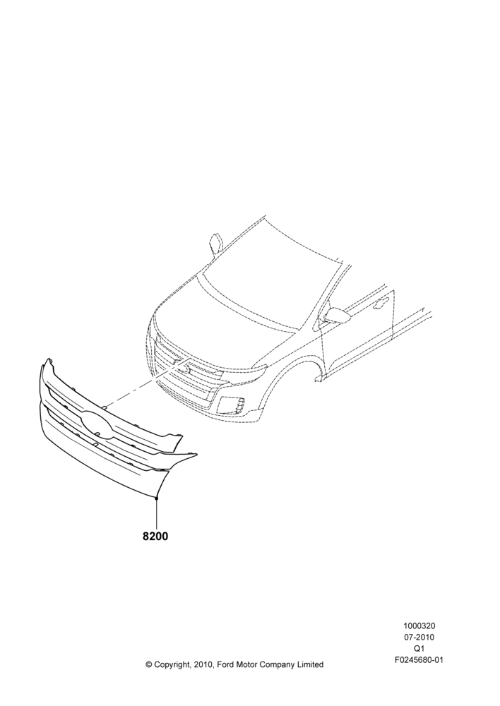 20K - Body Dress Up Kits - Front, Ford Series, Accessory; 12/JUL/2010-24/DEC/2014