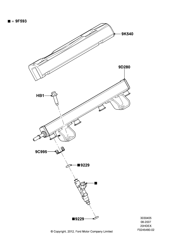 05D - Fuel Injectors and Pipes, 2.0L Duratec HE (137PS); 27/AUG/2007-07/DEC/2010