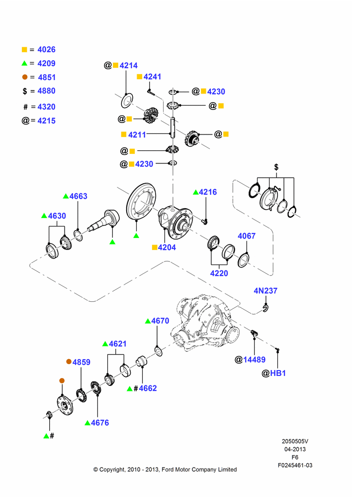 05V - Components - Rear Axle Diff & Carr., Electronic Locking Differential, With 9.75" Axle; 20/DEC/2010-07/NOV/2011