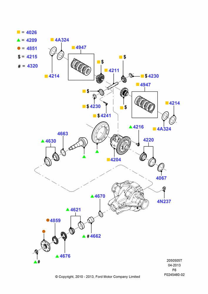 05T - Components - Rear Axle Diff & Carr., Rear Axle Limited Slip Differential, With 9.75" Axle; 20/DEC/2010-23/DEC/2014