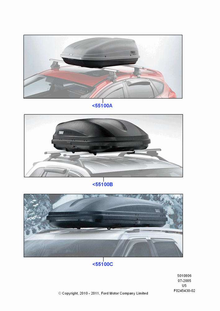06C - Accessory Roof Rack Mounting Kits, Cargo Box; 19/JUL/2005-16/DEC/2010