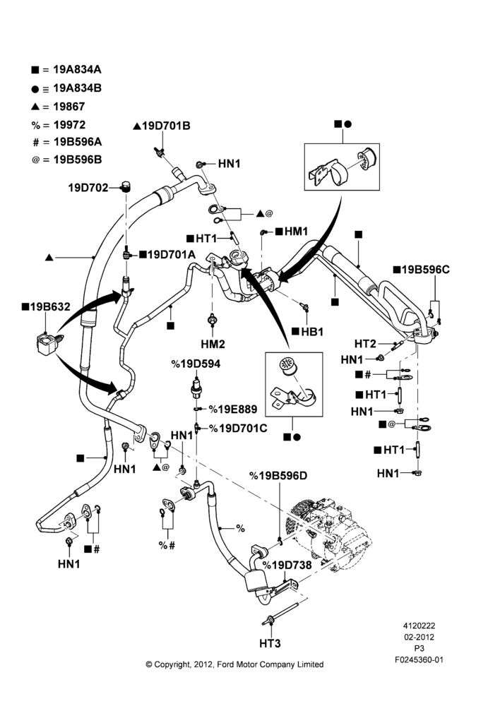 22E - Air Conditioning System, 3.5L Cyclone V6 Petrol TIVCT, Under Hood; 29/FEB/2012