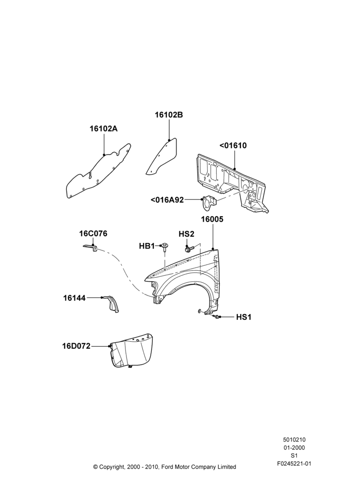 10 - Dash Panel and Front Fenders; 31/JAN/2000-30/JUN/2005