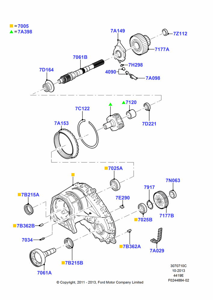 10C - Transfer Drive Components, With Electric Transfer Case, FRONT; 24/OCT/2011-23/DEC/2014