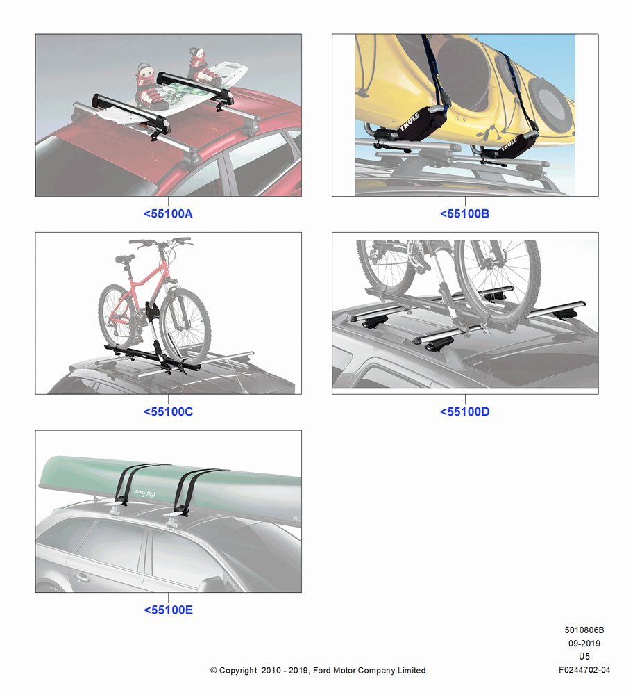 06B - Accessory Roof Rack Mounting Kits, Cross Bar, Ski Racks, Bike Racks, Wheel Holder, Kayak And Canoe Carrier; 19/JUL/2005-16/DEC/2010