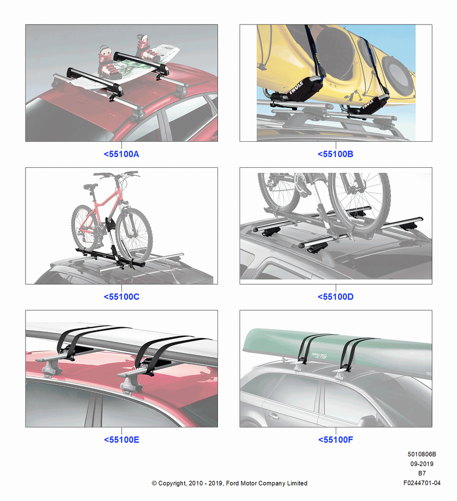 06B - Accessory Roof Rack Mounting Kits, Cross Bar, Ski Racks, Bike Racks, Wheel Holder, Kayak And Canoe Carrier; 02/MAY/2005-30/JUN/2017