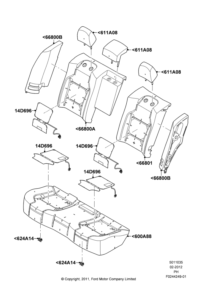 35B - Rear Seat Pads/Valances & Heating, (-) Police Version; 06/FEB/2012-01/MAR/2019