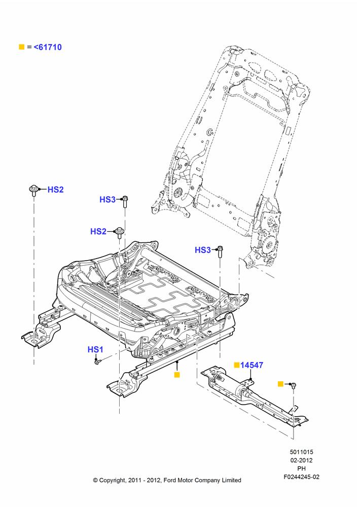 15N - Front Seat Base, With Driver 10 Way Pwr Seat Adjust; 06/FEB/2012-01/MAR/2019