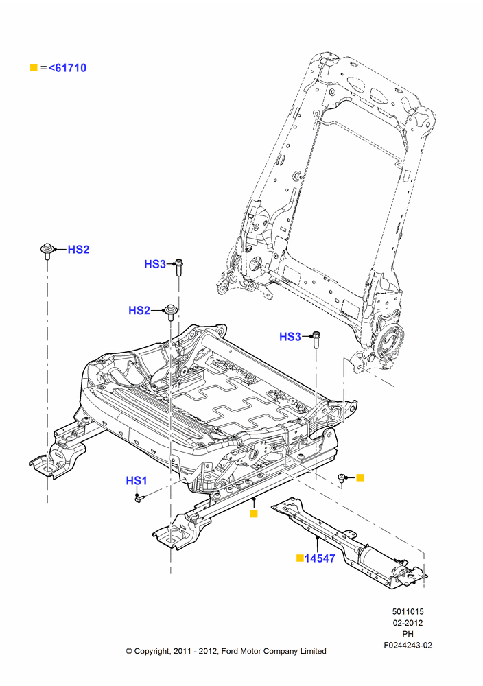 15L - Front Seat Base, With Driver 6 Way Pwr.Seat Adjuster; 06/FEB/2012-01/MAR/2019