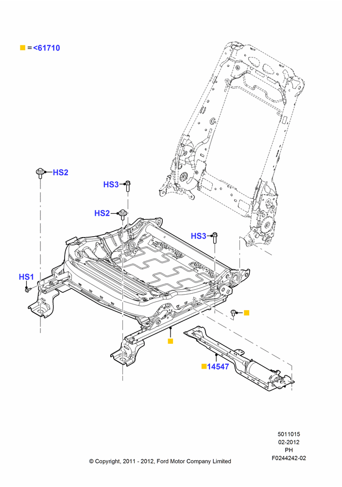 15K - Front Seat Base, With Pass 10 Way Power Seat Adjust; 06/FEB/2012-01/MAR/2019