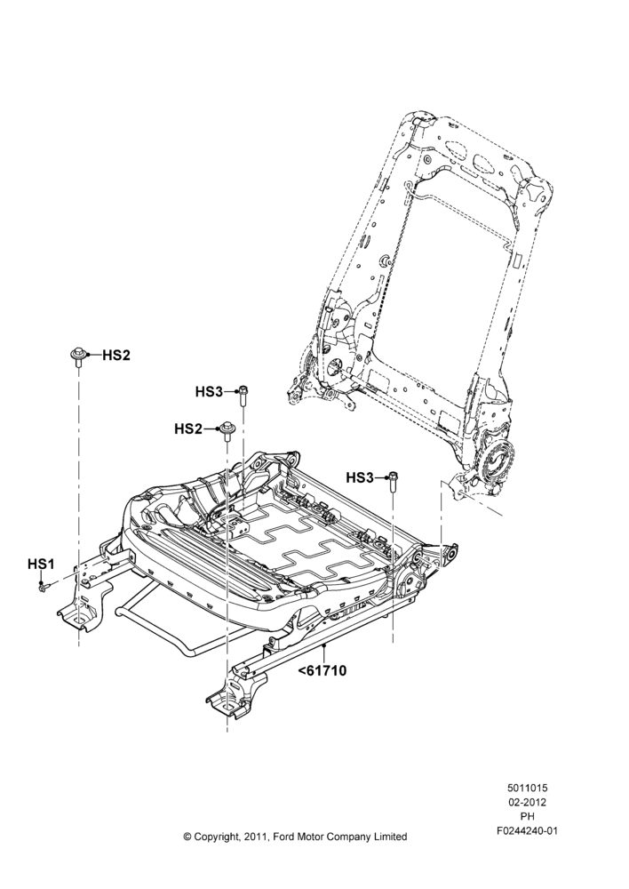 15H - Front Seat Base, With Pass. 2 Way Manual Seat Adjust; 06/FEB/2012-01/MAR/2019