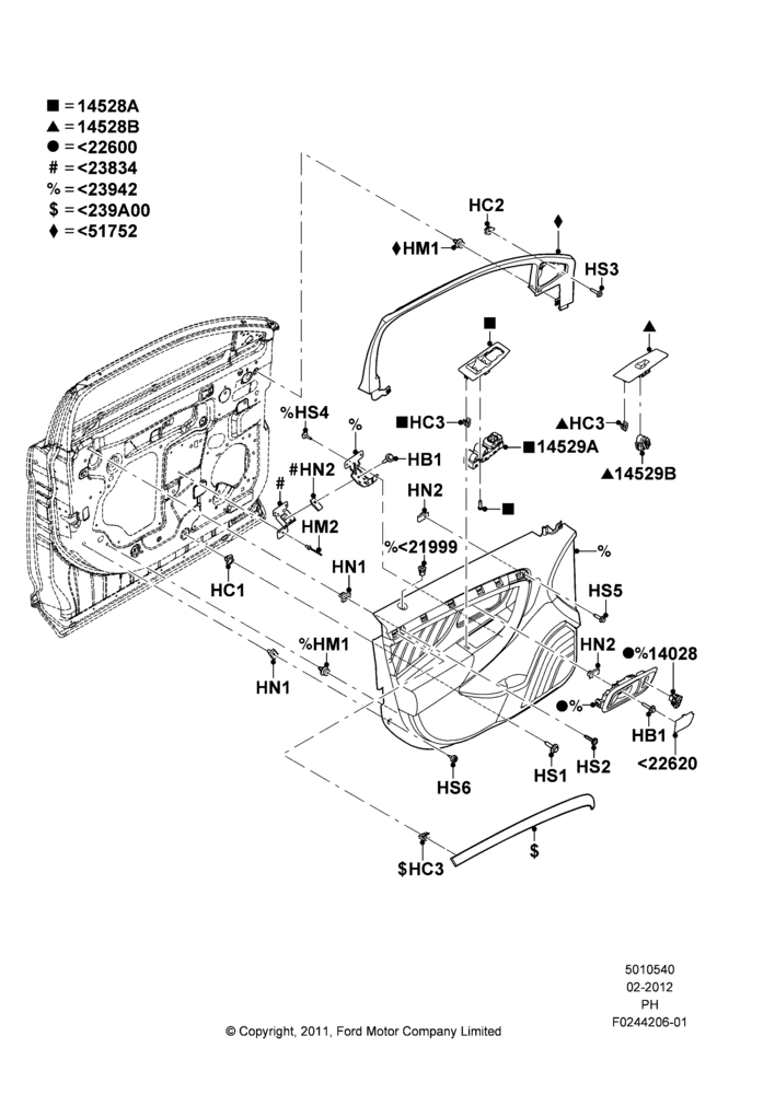 40B - Front Door Trim Panels, (-) Police Version; 06/FEB/2012-01/MAR/2019