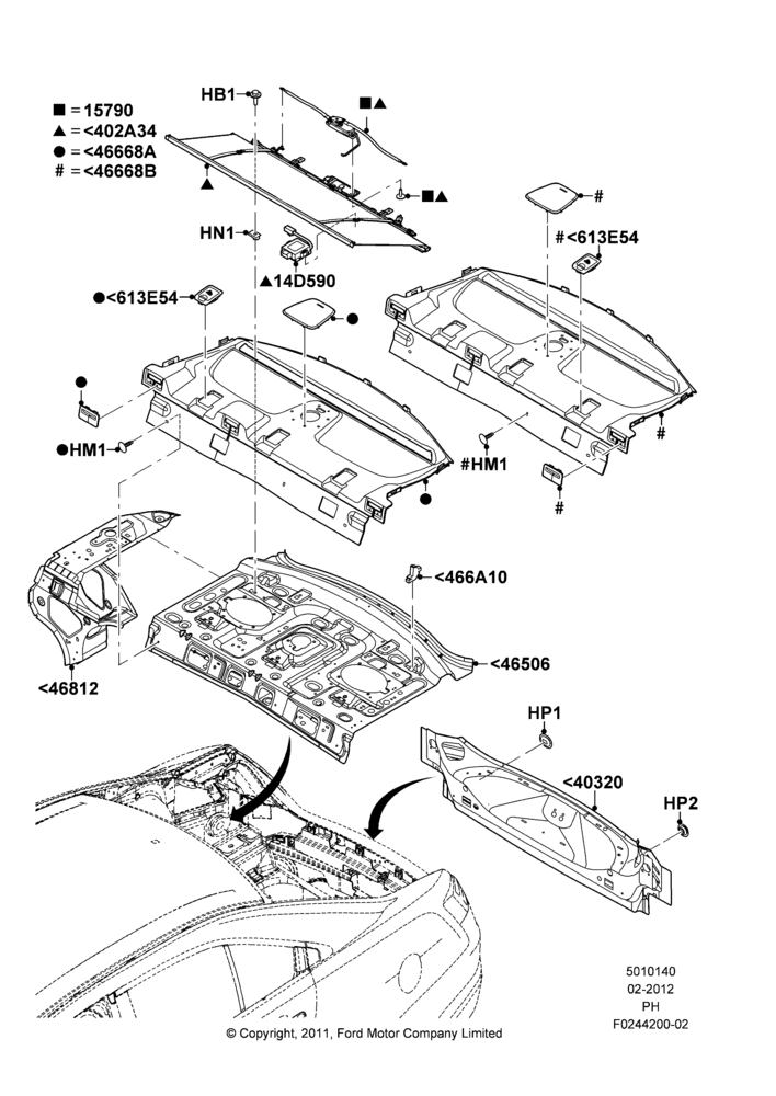 40B - Rear Panels and Rear Package Tray, (-) Police Version; 06/FEB/2012-01/MAR/2019