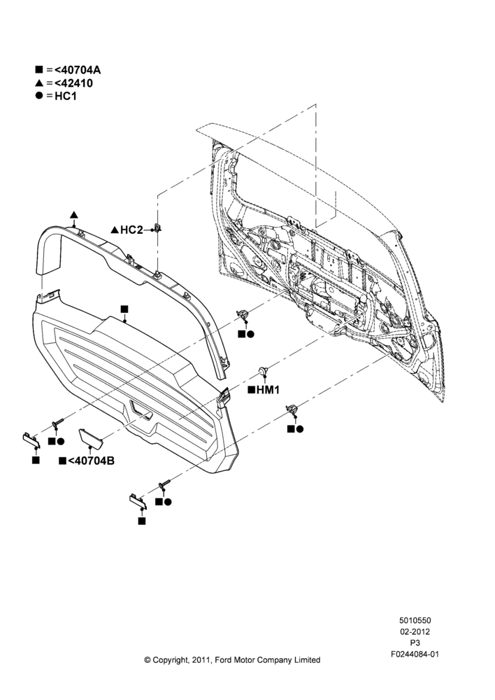 50B - Back Door/Tailgate Trim Panels; 29/FEB/2012