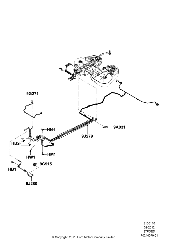 10E - Fuel Lines, 3.7L DOHC V6 Gas.; 06/FEB/2012-03/MAR/2019