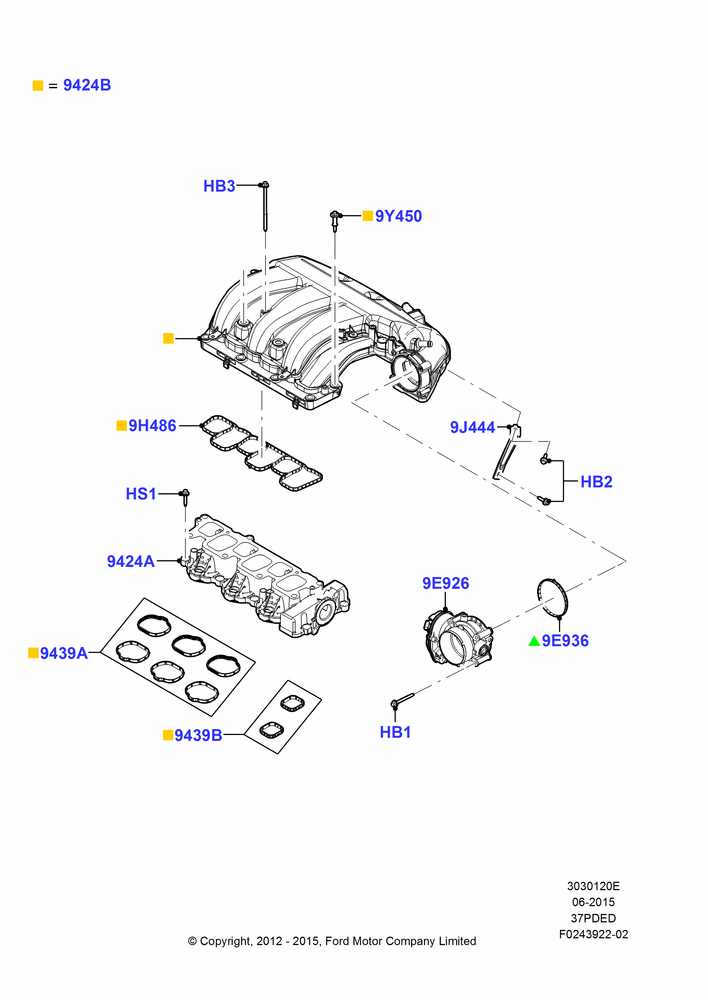 20E - Intake Manifold, 3.7L DOHC V6 Gas.; 06/FEB/2012-04/MAY/2015