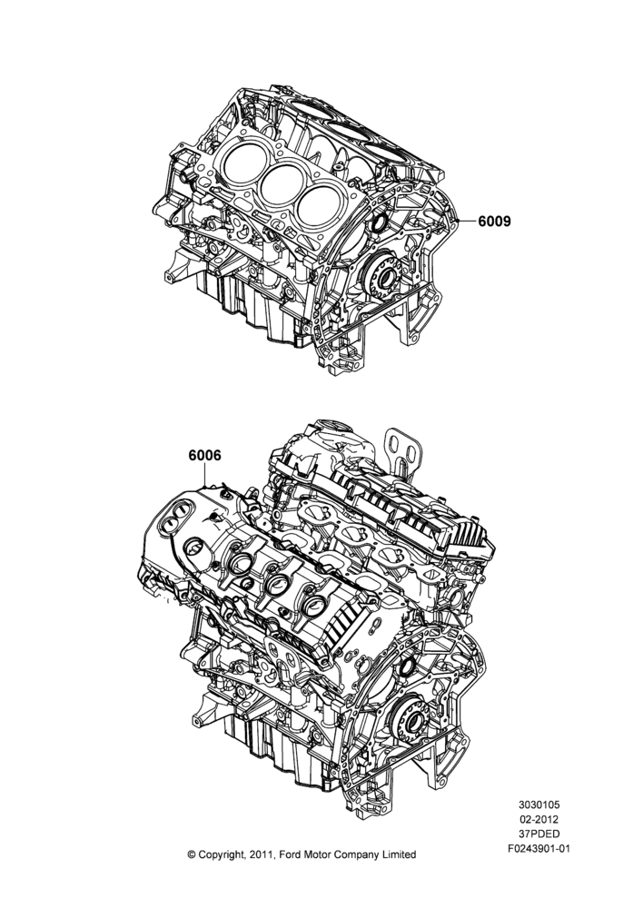 05E - Service Engine and Short Block, 3.7L DOHC V6 Gas.; 06/FEB/2012-03/MAR/2019