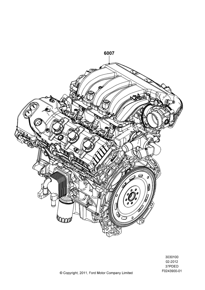 00E - Engine Assy Fully Dressed, 3.7L DOHC V6 Gas.; 06/FEB/2012-03/MAR/2019
